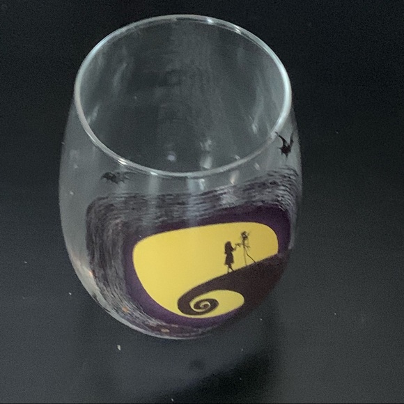 Nightmare Before Christmas Jack & Sally 20oz Tear Drop Glass - NIB - Picture 8 of 14